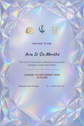 Half Birthday invitation preview