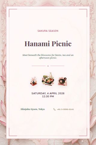 Hanami Party invitation preview