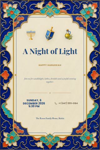 Hanukkah invitation preview