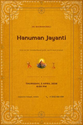 Hanuman Jayanti invitation preview