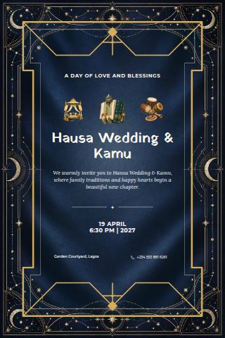 Hausa Wedding & Kamu invitation preview