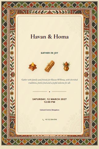 Havan & Homa invitation preview