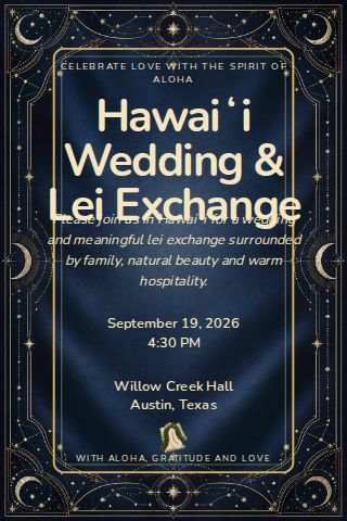 Hawaiʻi Wedding & Lei Exchange invitation design preview