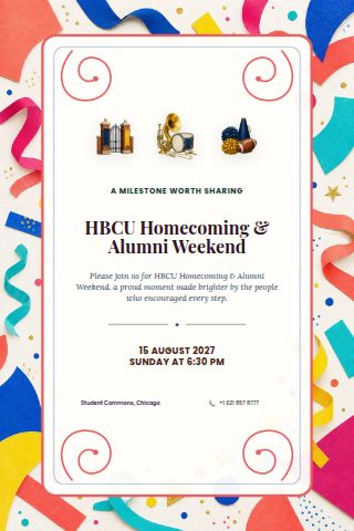 HBCU Homecoming & Alumni Weekend invitation preview