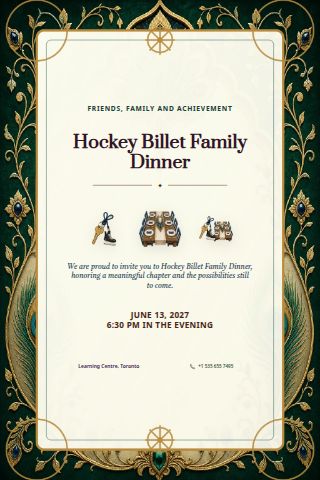 Hockey Billet Family Dinner invitation preview