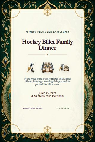 Hockey Billet Family Dinner invitation design preview