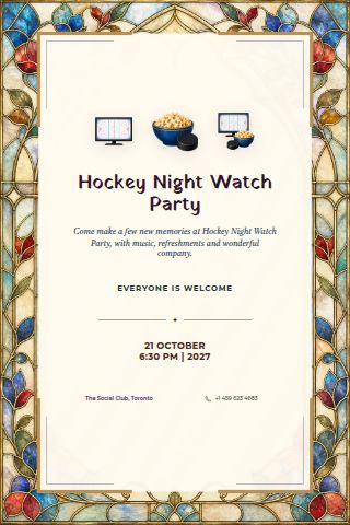 Hockey Night Watch Party invitation preview