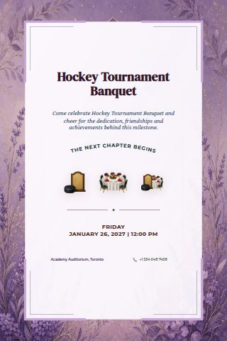 Hockey Tournament Banquet invitation preview