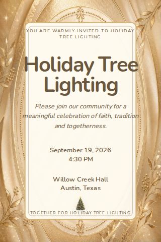 Holiday Tree Lighting invitation design preview