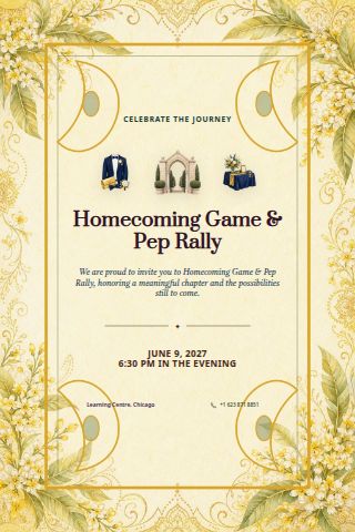 Homecoming Game & Pep Rally invitation preview