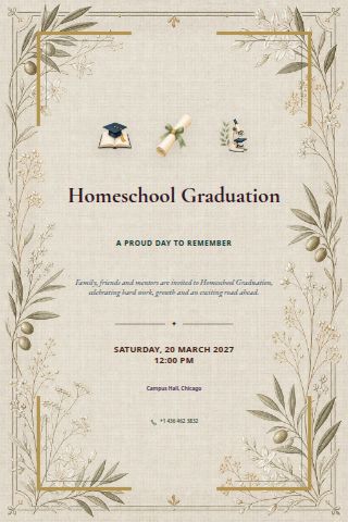 Homeschool Graduation invitation preview