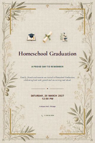 Homeschool Graduation invitation design preview