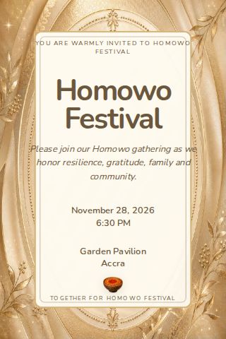 Homowo Festival invitation design preview