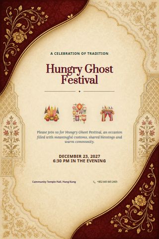 Hungry Ghost Festival invitation preview
