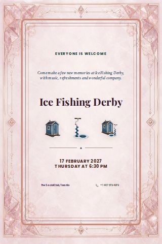 Ice Fishing Derby invitation design preview
