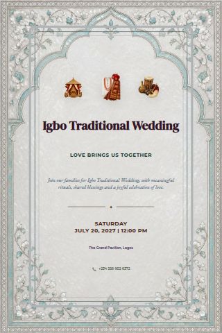 Igbo Traditional Wedding invitation preview