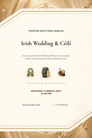 Irish Wedding & Céilí invitation preview
