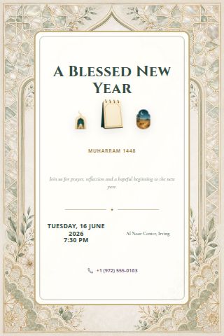 Islamic New Year invitation preview