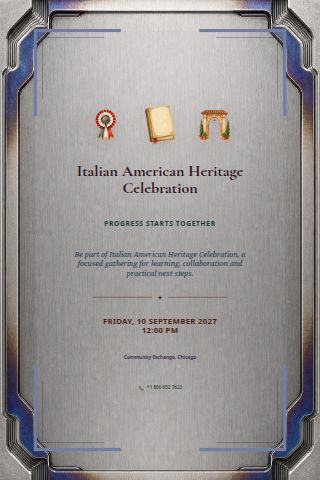 Italian American Heritage Celebration invitation preview
