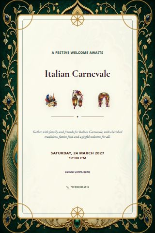 Italian Carnevale invitation preview
