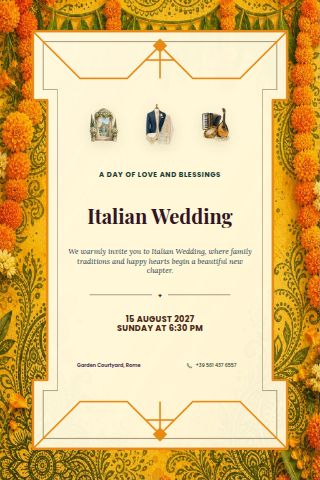 Italian Wedding invitation preview