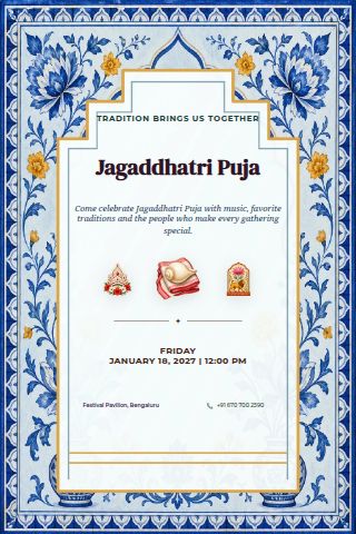 Jagaddhatri Puja invitation preview