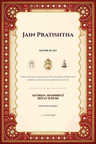 Jain Pratishtha invitation preview