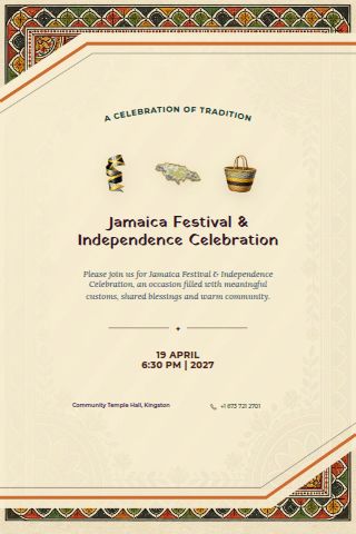 Jamaica Festival & Independence Celebration invitation preview