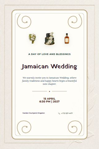 Jamaican Wedding invitation preview
