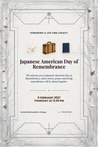 Japanese American Day of Remembrance invitation preview