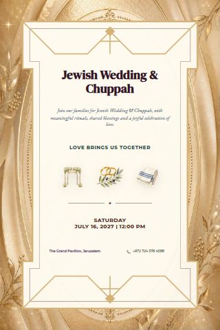 Jewish Wedding & Chuppah invitation preview