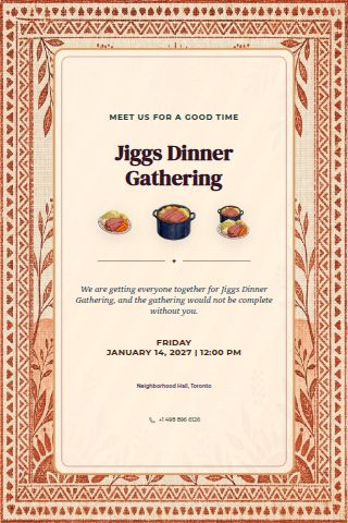 Jiggs Dinner Gathering invitation preview