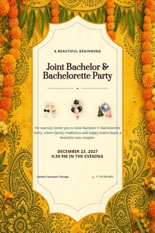 Joint Bachelor & Bachelorette Party invitation preview