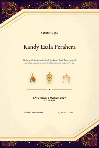 Kandy Esala Perahera invitation preview