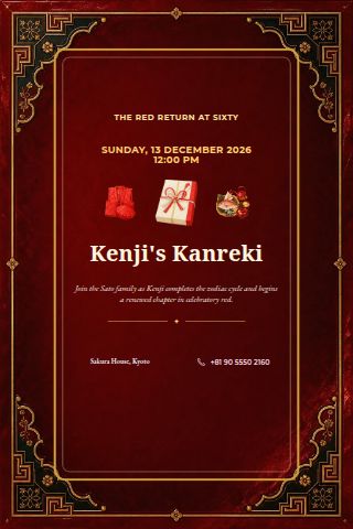 Kanreki 60th Birthday invitation preview