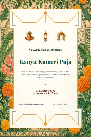 Kanya/Kumari Puja invitation preview
