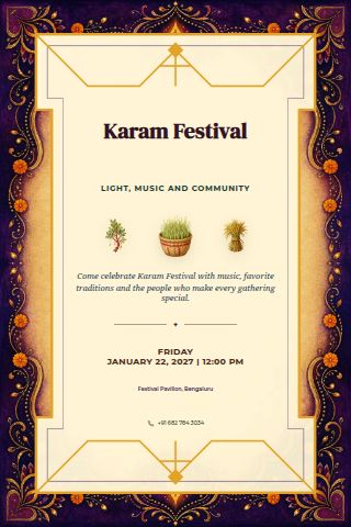 Karam Festival invitation preview