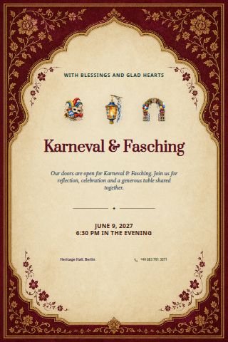 Karneval & Fasching invitation preview
