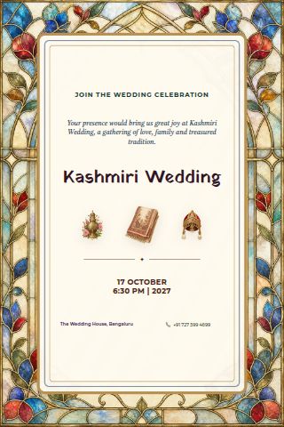 Kashmiri Wedding invitation preview