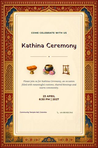 Kathina Ceremony invitation preview