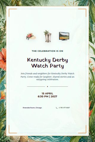 Kentucky Derby Watch Party invitation preview