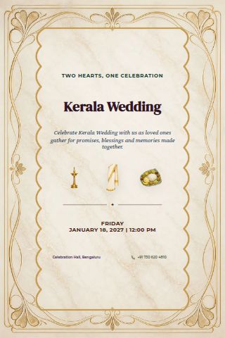Kerala Wedding invitation preview