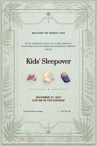 Kids' Sleepover invitation preview