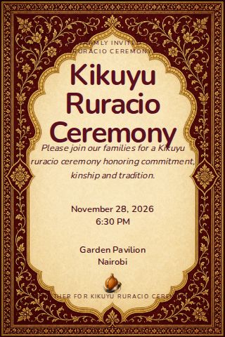 Kikuyu Ruracio Ceremony invitation design preview