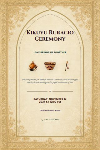 Kikuyu Ruracio Ceremony invitation preview