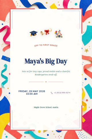 Kindergarten Graduation invitation preview