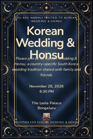 Korean Wedding & Honsu invitation design preview