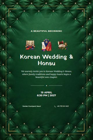 Korean Wedding & Honsu invitation preview