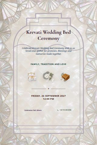 Krevati Wedding Bed Ceremony invitation preview