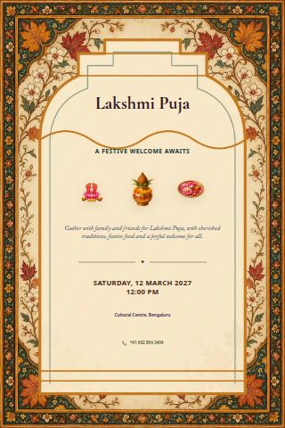 Lakshmi Puja invitation preview